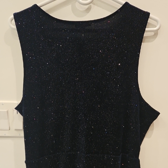 IRIS Formal Mini Dress Navy Blue Sparkly Sleveless Babydoll Sexy Evening P - Picture 7 of 16